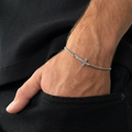 Men's Silver Cross Bracelet